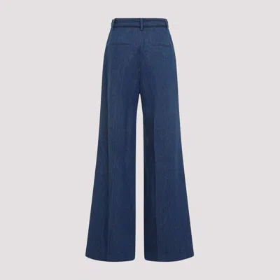 Gabriela Hearst Womens Denim Norman Wide-leg High-rise Cotton And Linen Trousers