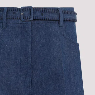 Gabriela Hearst Womens Denim Norman Wide-leg High-rise Cotton And Linen Trousers