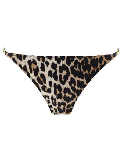 Ganni Animalier Bikini Bottom Costumes Brown
