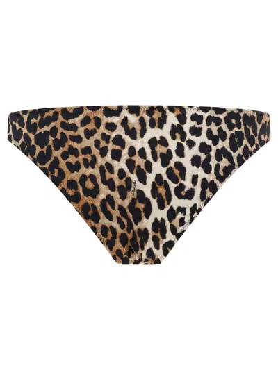 Ganni Animalier Bikini Bottom Costumes Brown