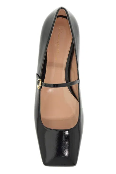 Gianvito Rossi Elegant Calf Leather Ballerina Flats With Chic Strap Detail