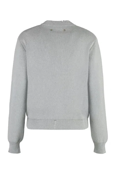 Golden Goose Golden Ws Regular Knit Crew Neck Distressed Cotto