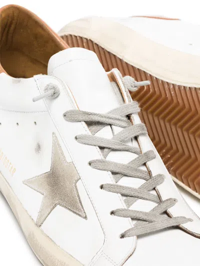 Golden Goose Super-star Sneakers With Ice-gray Suede Star And Light Brown Heel Tab Shoes