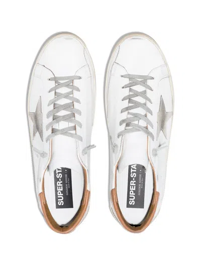 Golden Goose Super-star Sneakers With Ice-gray Suede Star And Light Brown Heel Tab Shoes
