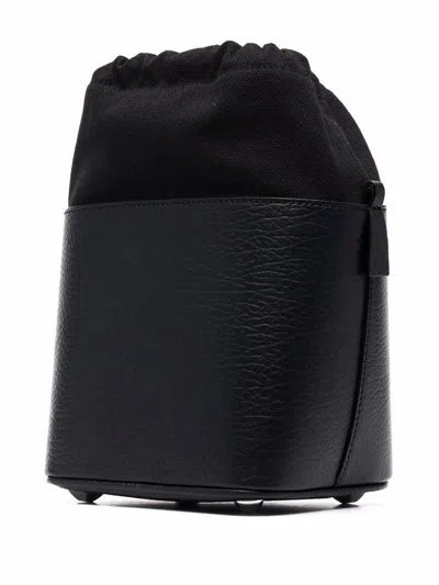Maison Margiela Black Leather And Canvas Mini 5ac Bucket Bag