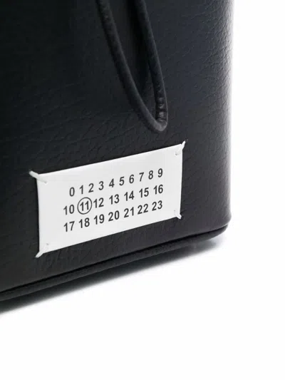 Maison Margiela Black Leather And Canvas Mini 5ac Bucket Bag