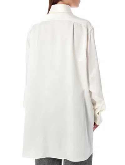 Maison Margiela Long Sleeve Silk Shirt With Pointed Collar