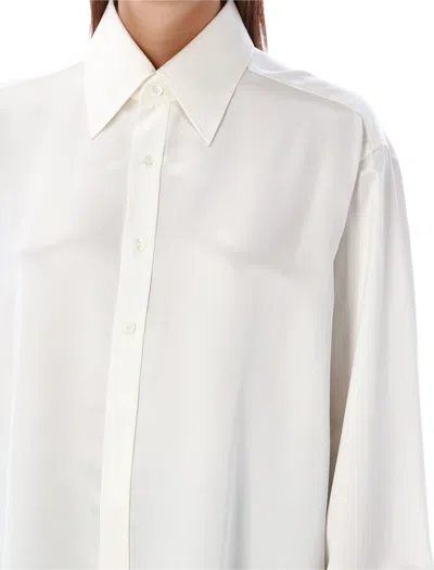 Maison Margiela Long Sleeve Silk Shirt With Pointed Collar