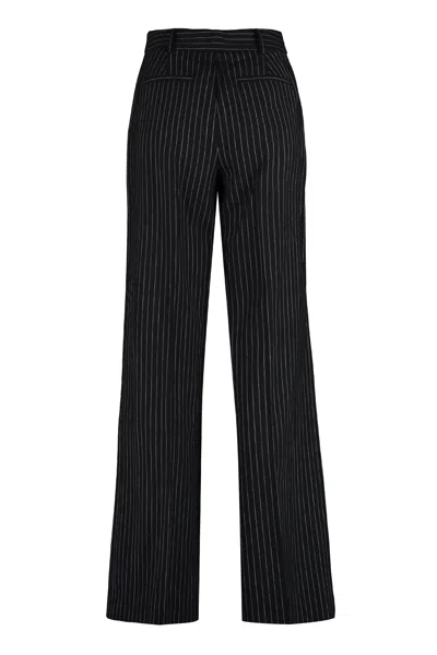 Michael Michael Kors Grey Pinstriped Pants In Wool Blend Woman