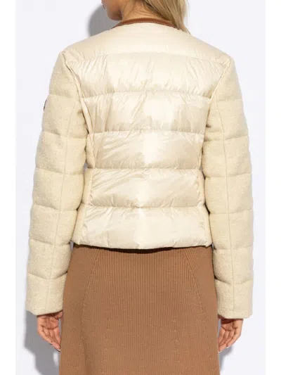 Moncler Serinde Leather-trimmed Quilted Wool-blend Bouclé Down Jacket