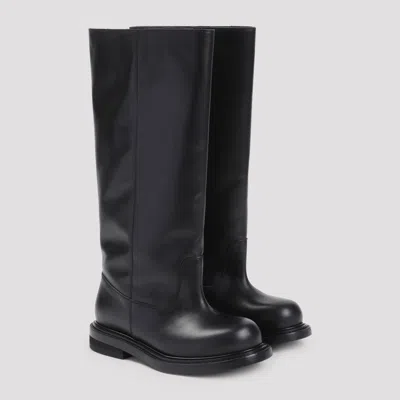 Moschino Elegant Black Leather Ankle Boots With Mini Heel