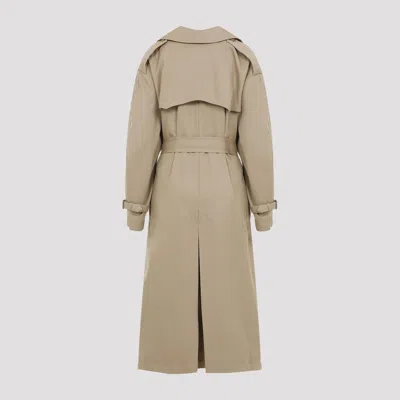 Moschino Cotton Blend Gabardine Long Trench Coat