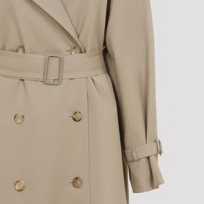 Moschino Cotton Blend Gabardine Long Trench Coat