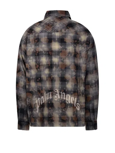 Palm Angels Curved Logo Check Padded Overshirt