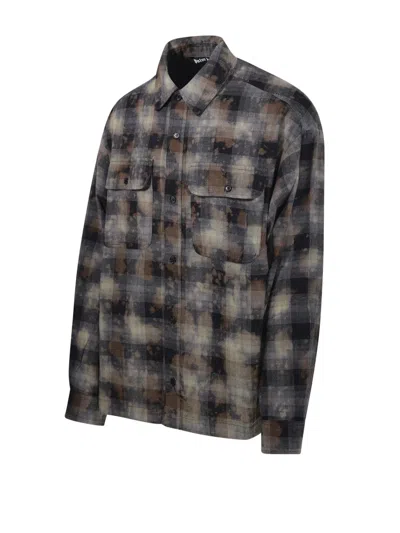 Palm Angels Curved Logo Check Padded Overshirt