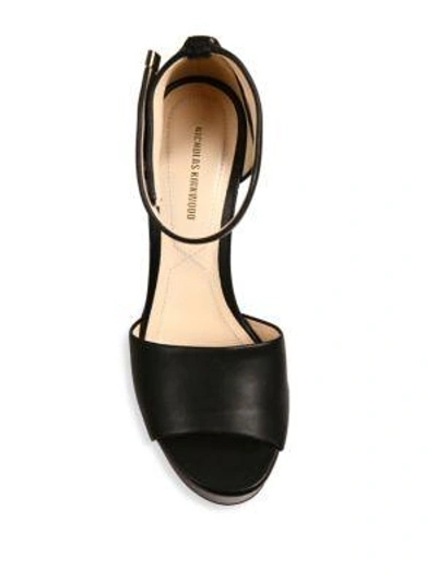 Shop Nicholas Kirkwood Maya Pearly Heel Leather Platform Sandals In Black