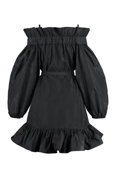 Patou Bow-detail Ruffled Faille Minidress