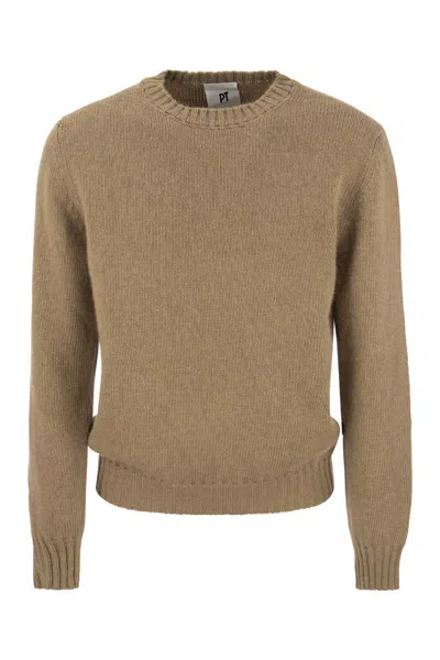 Pt01 Crew-neck Pullover In Wool And Angora Blend