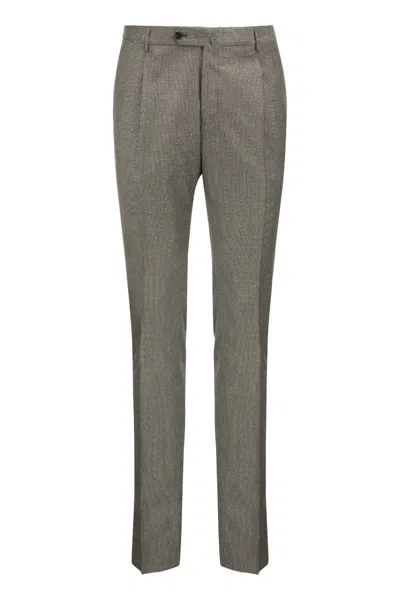 Pt01 Super Slim Pied De Poule Wool Trousers