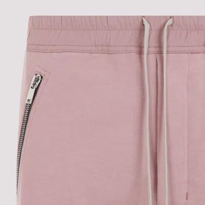 Rick Owens Pink Cotton Track Trousers For Men In Ss24