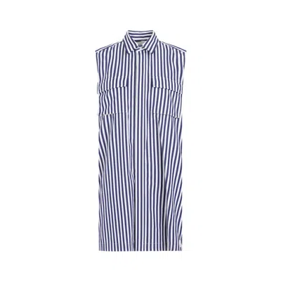 Sacai Thomas Mason Striped Mini Shirt Dress