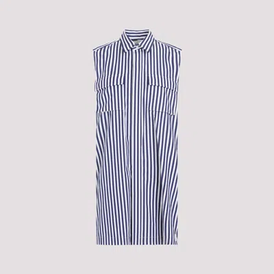 Sacai Thomas Mason Striped Mini Shirt Dress