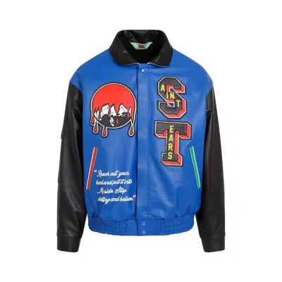 Saint Mxxxxxx X Denim Tears Leather Varsity Jacket