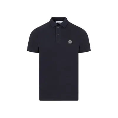 Stone Island Black Piquet Polo Shirt