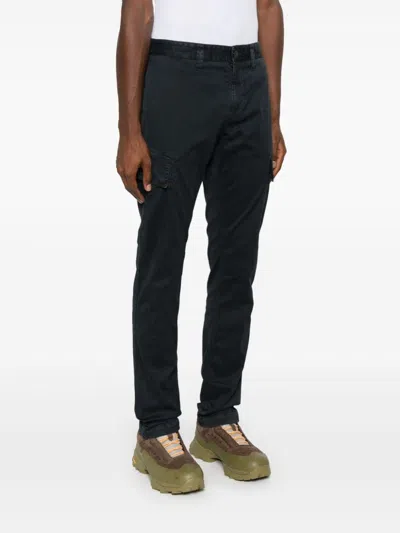 Stone Island Compass-patch Cargo Trousers In Black