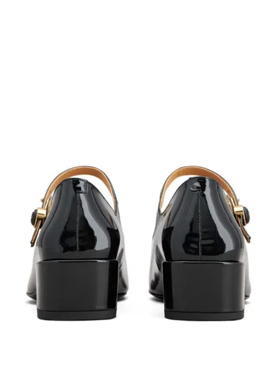 Tod's Almond Toe Block Heel Gold Hardware Pumps