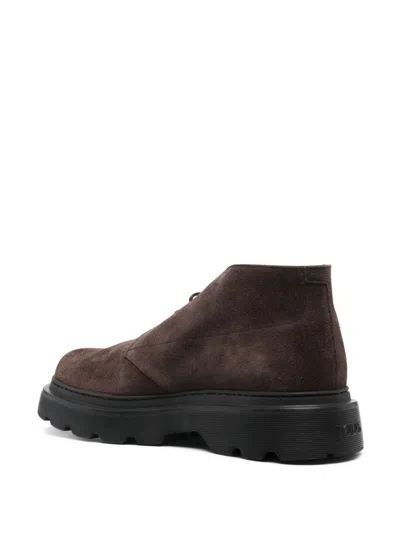Tod's Brown Suede Casual Shoes With Rubber Sole