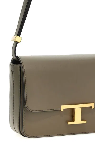 Tod's Taupe T Mini Crossbody Bag