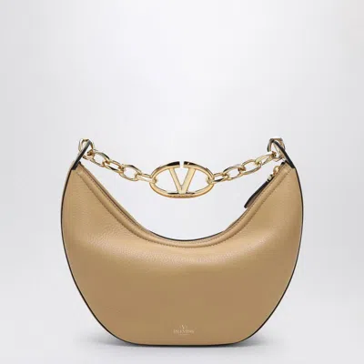 Valentino Vlogo Moon Cappuccino-coloured Small Hobo Bag