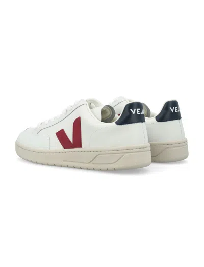 Veja Extra White Marsala And Navy Leather V - 12 Sneakers