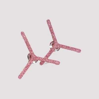 Y/project Pink Glitter Mini Y Earrings