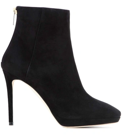 Shop Jimmy Choo Harvey 100 Suede Ankle Boots In Black