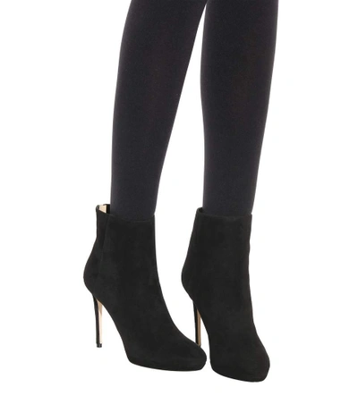 Shop Jimmy Choo Harvey 100 Suede Ankle Boots In Black