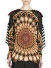 Givenchy Optical Peacock-print Georgette Blouse In Multi
