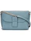 Loewe 'avenue' Embossed Calfskin Leather Crossbody Bag - Blue In Stone Blue|celeste