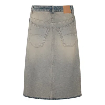 Balenciaga Women's Falda Midi Denim In Inside Out