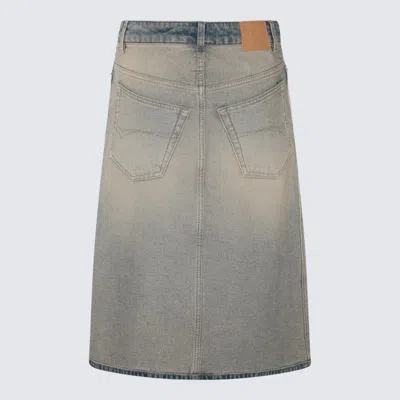Balenciaga Women's Falda Midi Denim In Inside Out