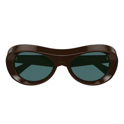 Bottega Veneta Brown Scoop Round Acetate Sunglasses In Brown