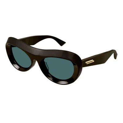 Bottega Veneta Brown Scoop Round Acetate Sunglasses In Brown