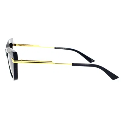 Bottega Veneta Black Gold Grey Acetate Sunglasses In Black