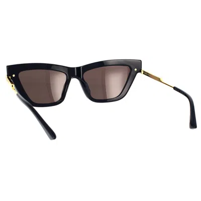 Bottega Veneta Black Gold Grey Acetate Sunglasses In Black