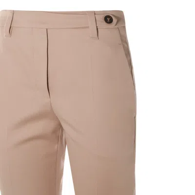 Brunello Cucinelli Beige Cotton Pants In Multicolor