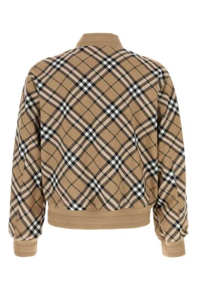 Burberry Mens Linden Ip Check Check-pattern Relaxed-fit Wool-blend Bomber Jacket In Multicolor