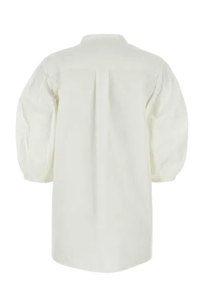 Chloé Puff-sleeve Cotton Blouse In White