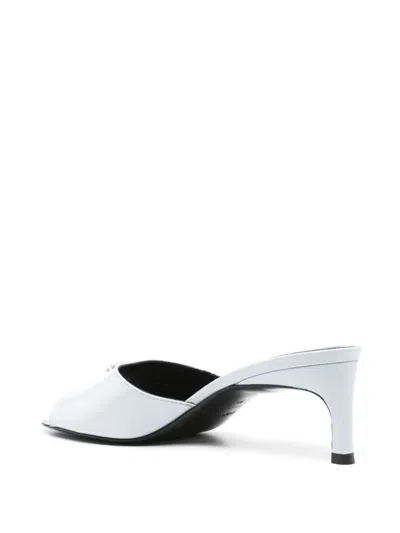 Coperni Almond Toe Kitten Heel Metallic Mules In Blue