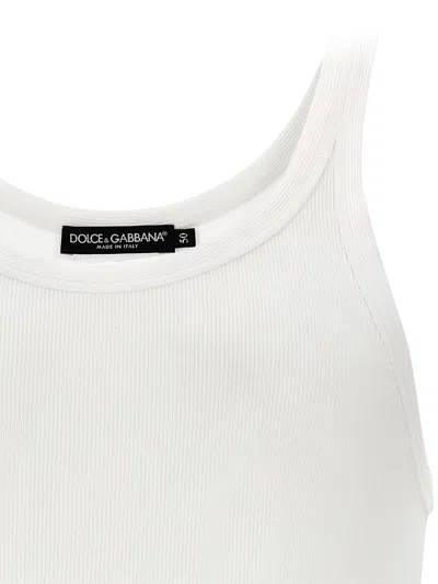 Dolce & Gabbana Ribbed Tank Top In White